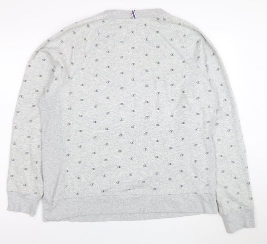Champion Womens Grey Logo Sweatshirt XL Comfortable Casual