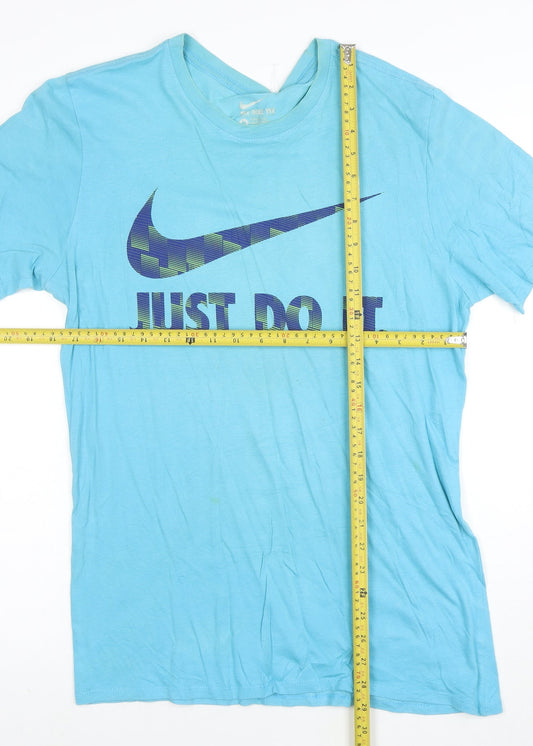 Nike Men's Blue Just Do It Crew Neck Athletic Fit T-Shirt Size M