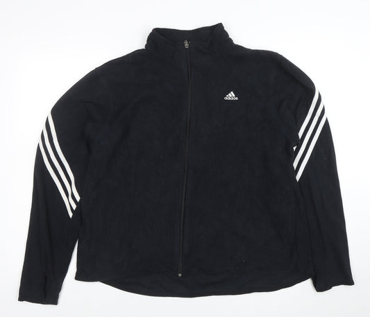 Additional front view of adidas women’s black xl full zip sports jacket