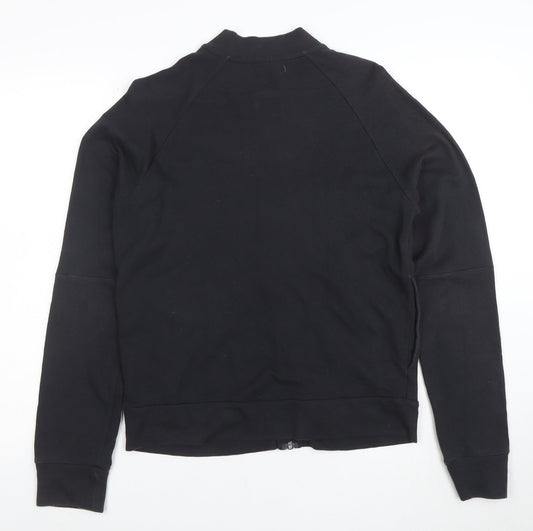 Adidas Women Black Full Zip Sweatshirt Size M Cotton Blend