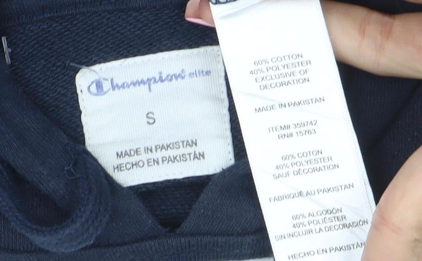 Champion Men’s Blue Small Pullover Hoodie Embroidered Logo