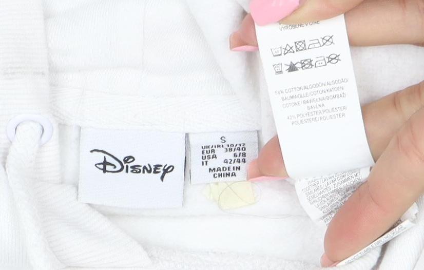 Disney Women White Mickey Mouse Pullover Hoodie Size S