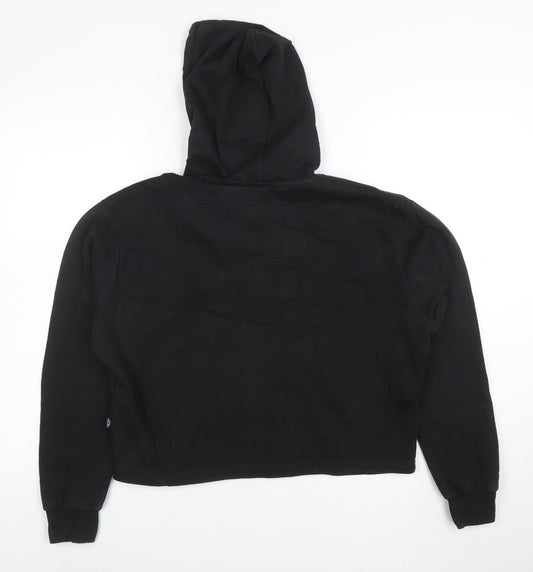 Puma Womens Black XS Pullover Hoodie with Logo Print
