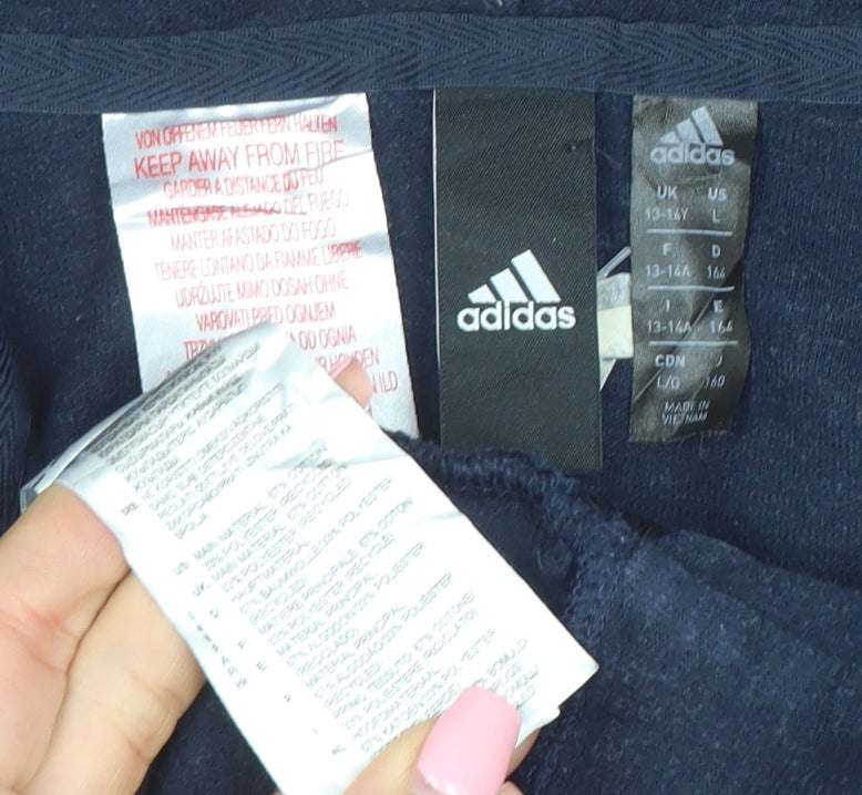 Adidas Boys Navy Leinster Rugby Full Zip Hoodie Size 13-14 Years