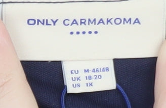 ONLY Carmakoma Women's Blue Floral A-Line Plus Size 18-20 Dress
