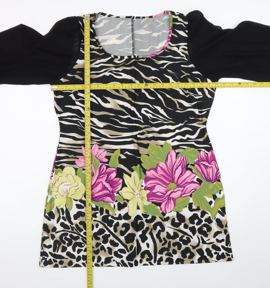 Debenhams Women’s Multicoloured Size 18 Shift Dress with Long Puff Sleeves