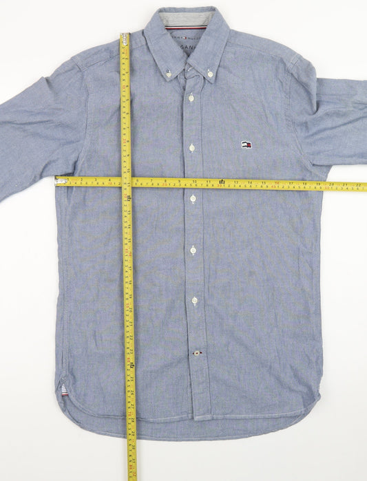 Tommy Hilfiger Men's Blue Oxford Cotton Button-Down Shirt S