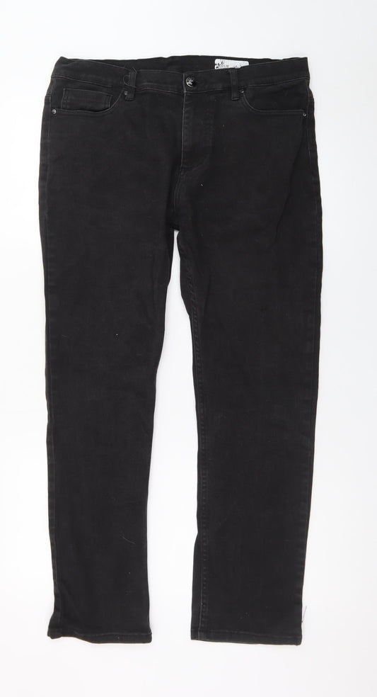 Denim Co. Men’s Black Straight Leg Jeans W32 L30 Regular Fit