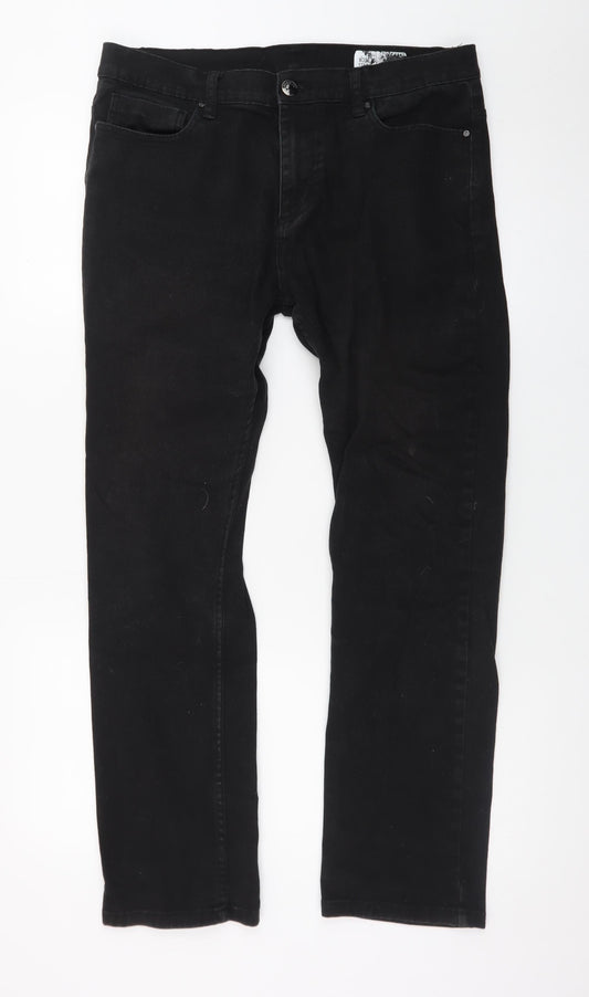 Denim Co. Men's Black Straight Jeans 32W 30L Regular Fit