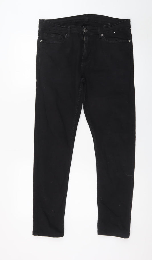 Denim Co. Men's Black 33in Slim Fit Skinny Jeans 30in Leg