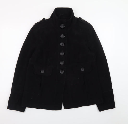 Dorothy Perkins Women's Black Military Button Short Jacket Size 12