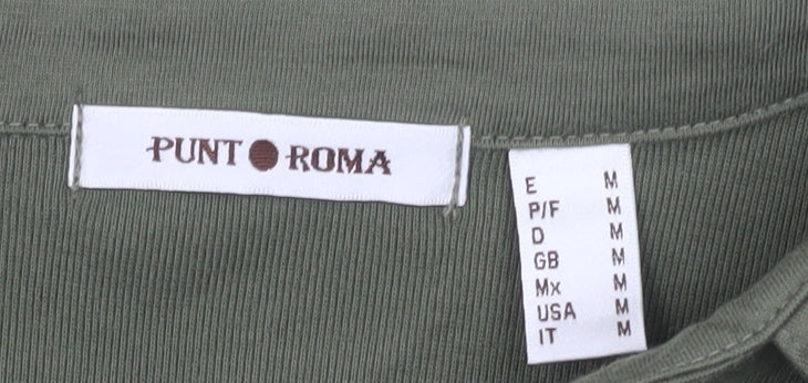 Additional view of Punto Roma Women’s Green Collared Polo Top, size M, Long Sleeve