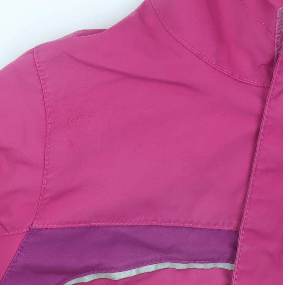 Additional view of Jack Wolfskin girls’ pink waterproof hooded parka jacket - 4 years
