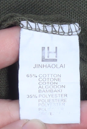 Jinhaolai Men's Green 5XL Polo Shirt Cotton Blend Classic Fit