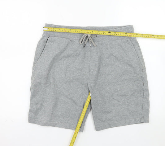 Marks and Spencer Mens Grey Sweat Shorts L Regular Fit Elastic Waist