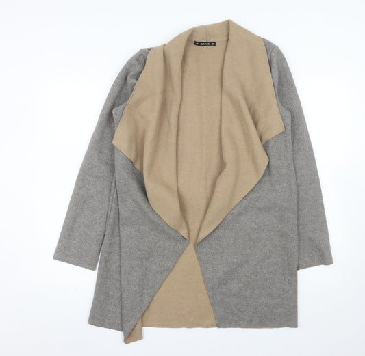 Additional front view of Dunnes women’s grey coatigan, size S, open front wool blend jacket