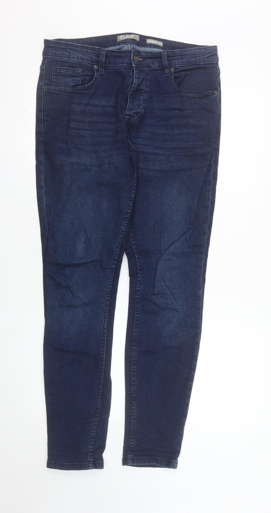 Fluid Men's Blue Skinny Jeans W34 L32 Slim Fit Denim