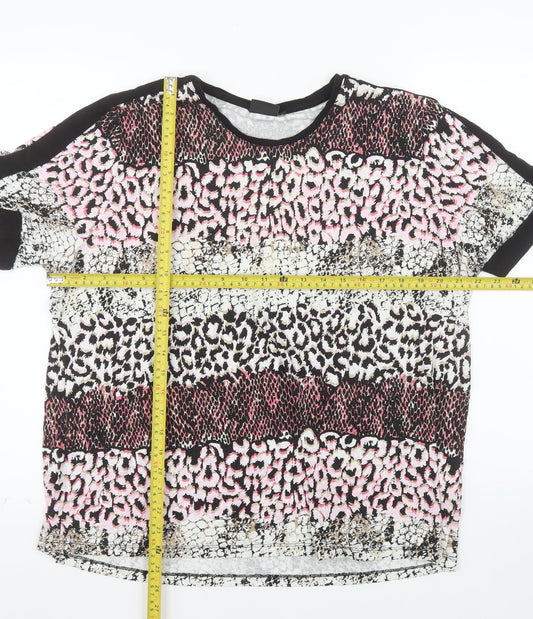 Brandtex Womens Multicoloured Animal Print 2XL Short Sleeve T-Shirt