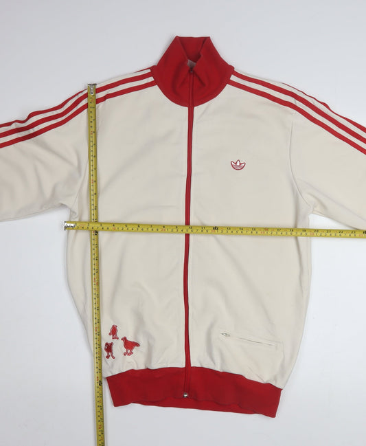 Adidas Men’s Ivory Red Tokyo Track Jacket L Retro Full Zip