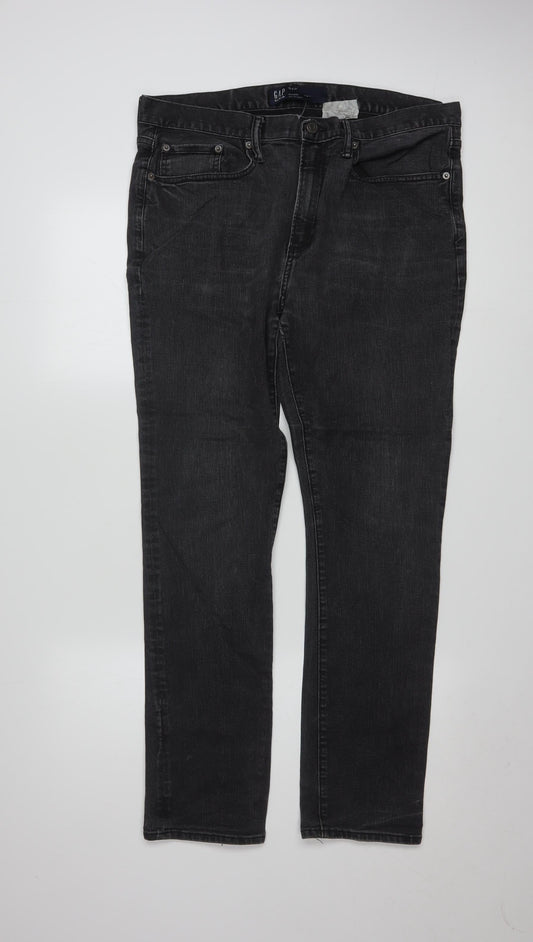 GAP Mens Black Skinny Jeans 33x30 Denim Stretch Classic Fit