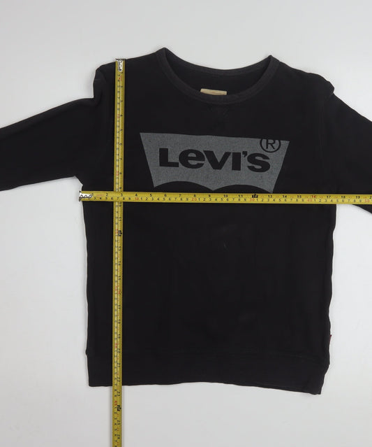 Levi's Boys Black Logo Crew Neck Pullover Sweatshirt Size 12 Years