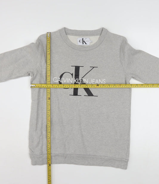 Calvin Klein Jeans Men’s Grey Logo Pullover Sweatshirt XS