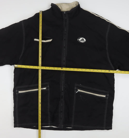 Adidas Mens Black XL Stand-Up Collar Full Zip Sports Jacket
