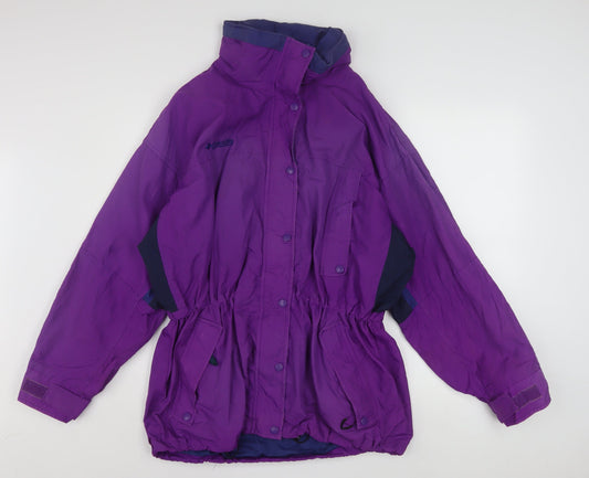 Columbia Women Purple Nylon Parka Jacket L Waterproof Lined Vintage