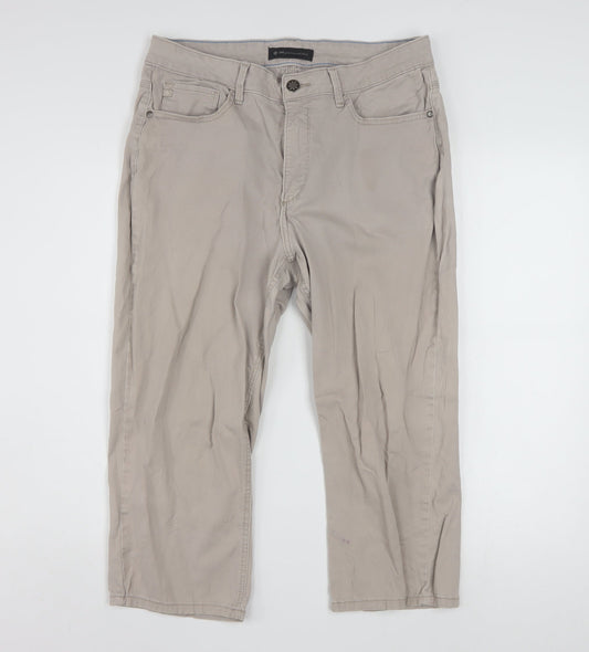 Lee Women Beige Chino Trousers Size 14 Cotton Stretch