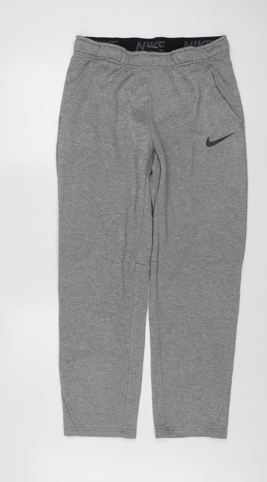 Nike Men's Grey Dri-FIT Tapered Jogger Trousers Size S
