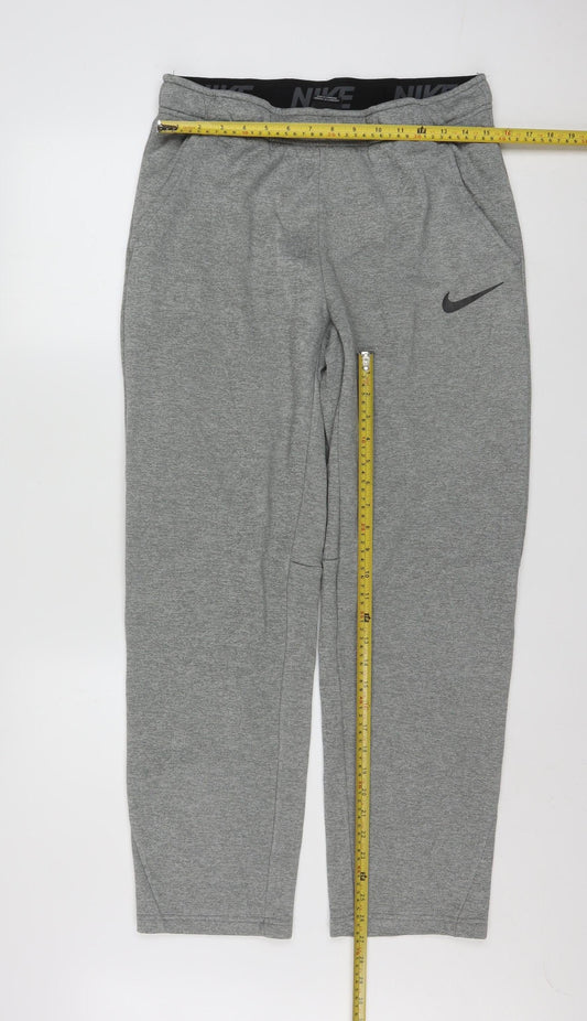Nike Men's Grey Dri-FIT Tapered Jogger Trousers Size S