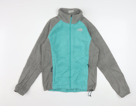The North Face Womens Blue Grey Fleece Full Zip Jacket Size S