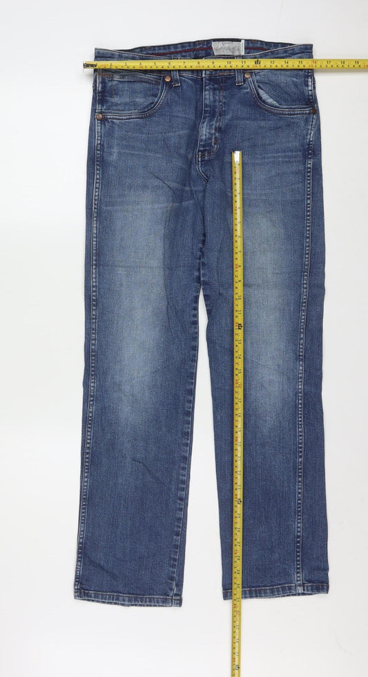 Wrangler Men's Blue Straight Leg Arizona Stretch Denim Jeans W32 L30