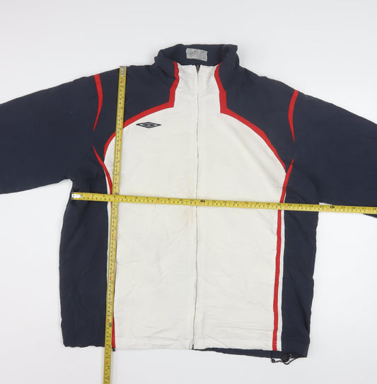 Umbro Men's Blue and White XL Sports Windbreaker Jacket