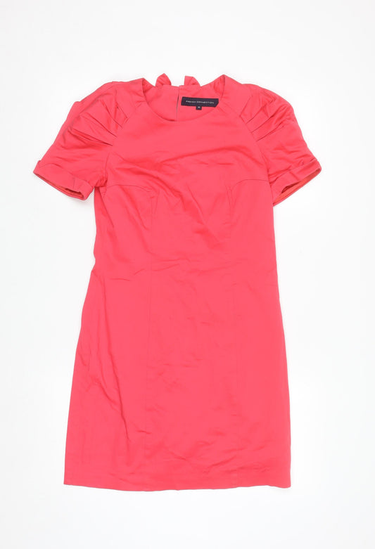 Additional front view of French Connection Women's Pink, size 10, Bow Back Sheath Dress