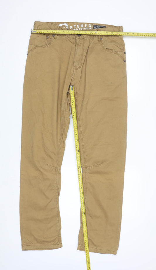 Dunnes Mens Beige Cotton Chino Trousers W34 L34 Classic Fit