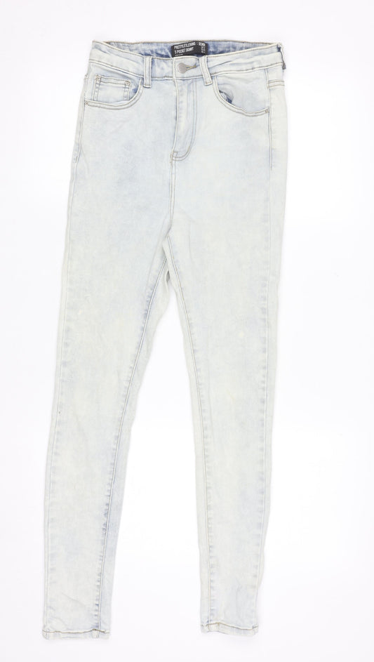 PRETTYLITTLETHING Women's Blue Size 8 Skinny Stretch Jeans