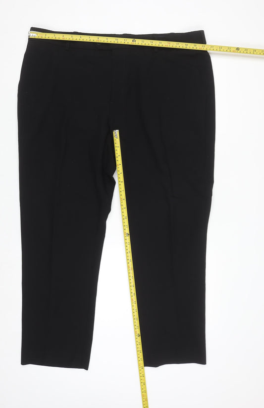 Farah Men's Black Classic Chino Trousers 42W 29L Stretch Twill