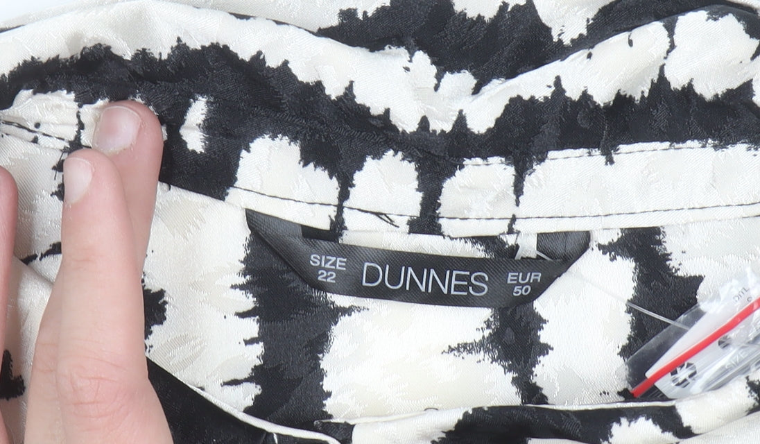 Additional view of Dunnes Women’s Black Tie-Dye Collared Midi Shirt Dress, size UK 22