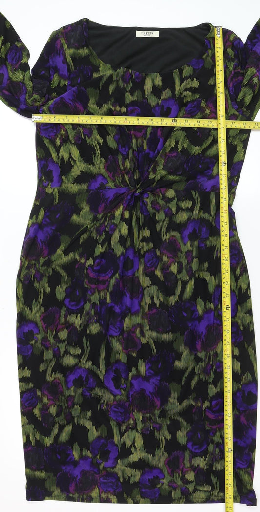 Precis Petite Womens Multicoloured Size 16 Floral Sheath Dress