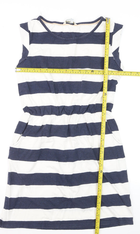 Boden Women Blue White Striped T-Shirt Dress Size 10