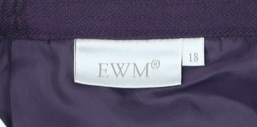 EWM Women's Purple Size 18 Knee Length Trumpet Skirt