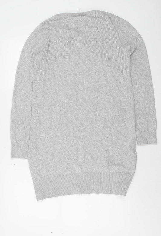 PRETTYLITTLETHING Women's Grey Long Sleeve Tunic Jumper Size S