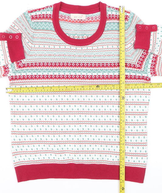 Marks and Spencer Women’s Multicoloured Fair Isle Crew Neck Jumper Size 14