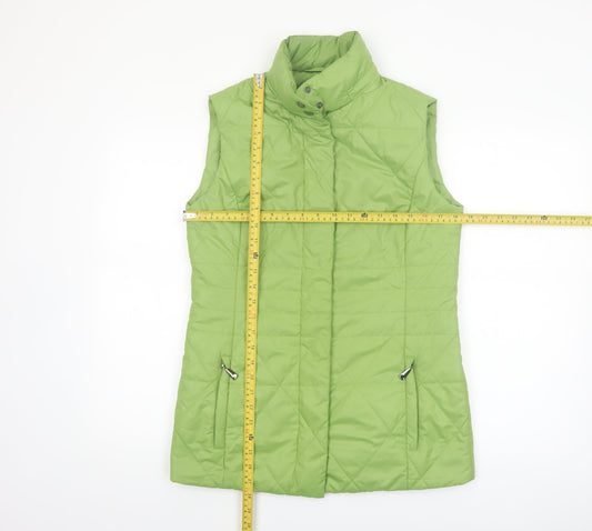 Frank Walder Women's Green Quilted Mid-Length Waistcoat Size 12