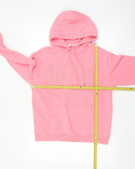 H&M Women Pink UCLA Pullover Hoodie XS Cotton Blend Casual Sweatshirt