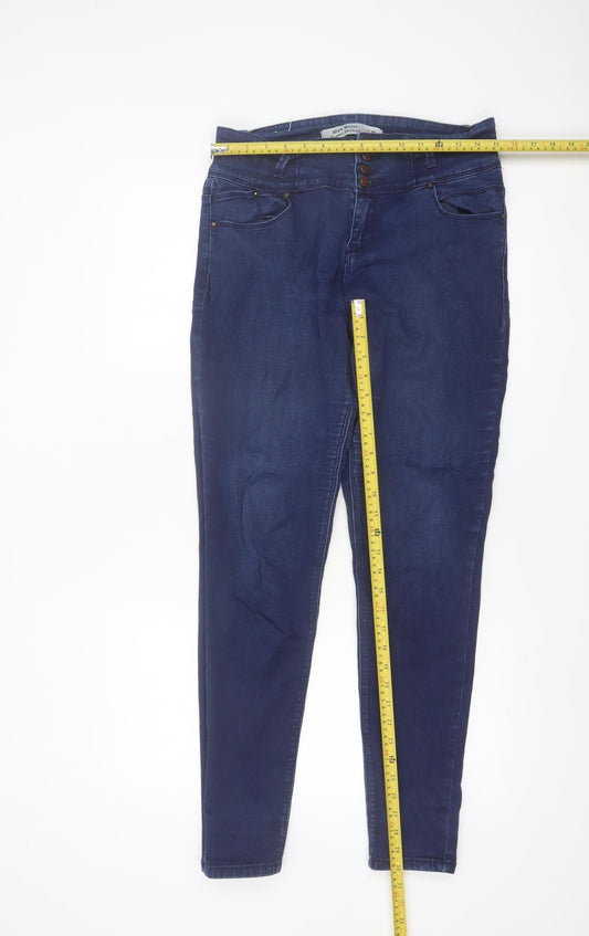 New Look Women’s Blue High Waist Super Skinny Jeans Size 14
