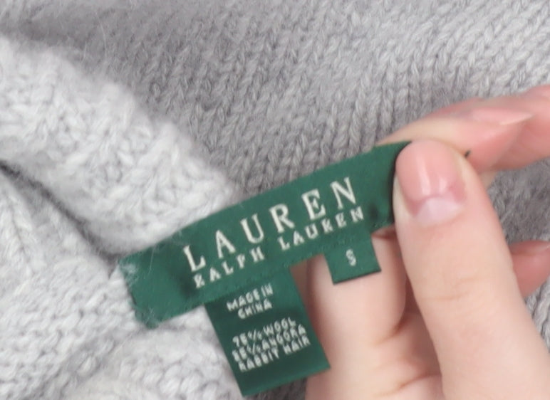 Lauren Ralph Lauren Womens Grey Roll Neck Wool Jumper Size S