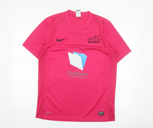 Nike Mens Pink Dri-Fit Football T-Shirt Size L Athletic Fit