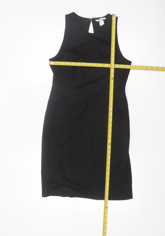 H&M Women’s Black Sheath Knee Length Sleeveless Dress Size 12